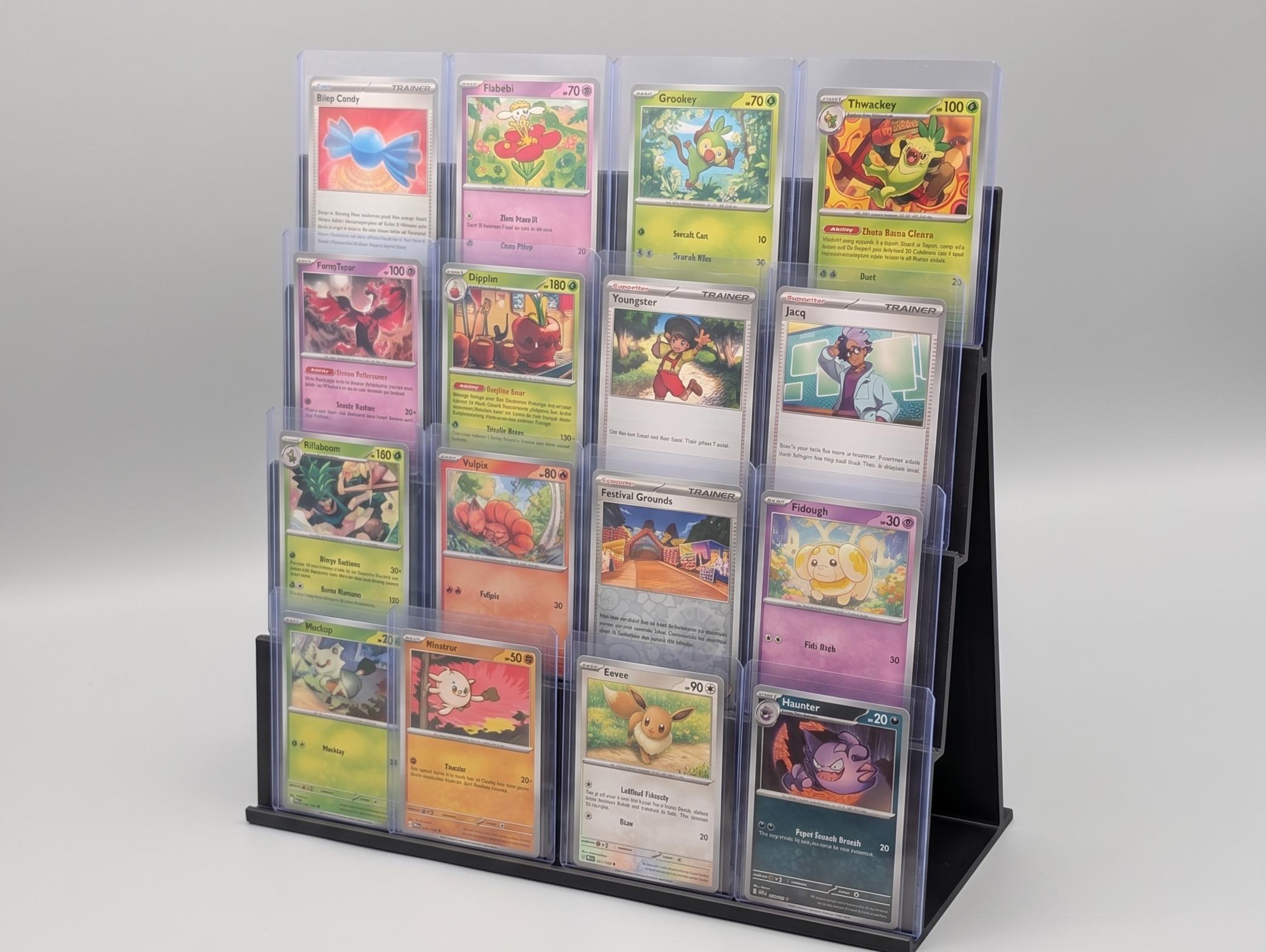 Trading Card Display Shelf for Top Loaders | Pokemon, MTG, Sports Card Wall Mount Rack | 3D Printed TCG Organizer & Display Stand Grid