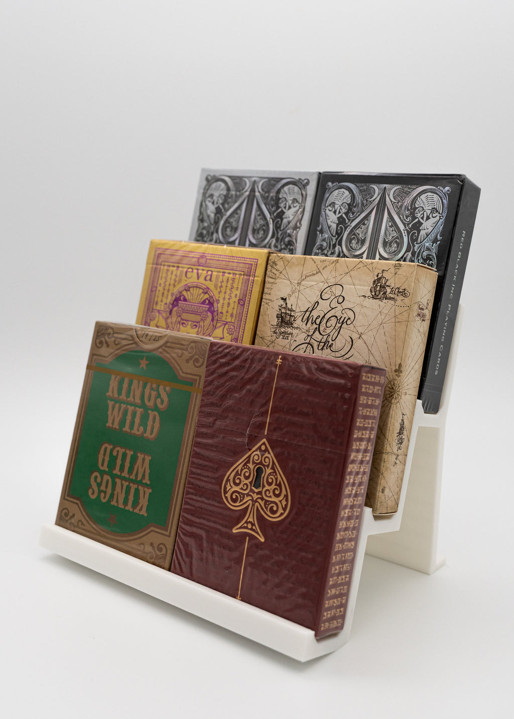 Cards display stand step shelf