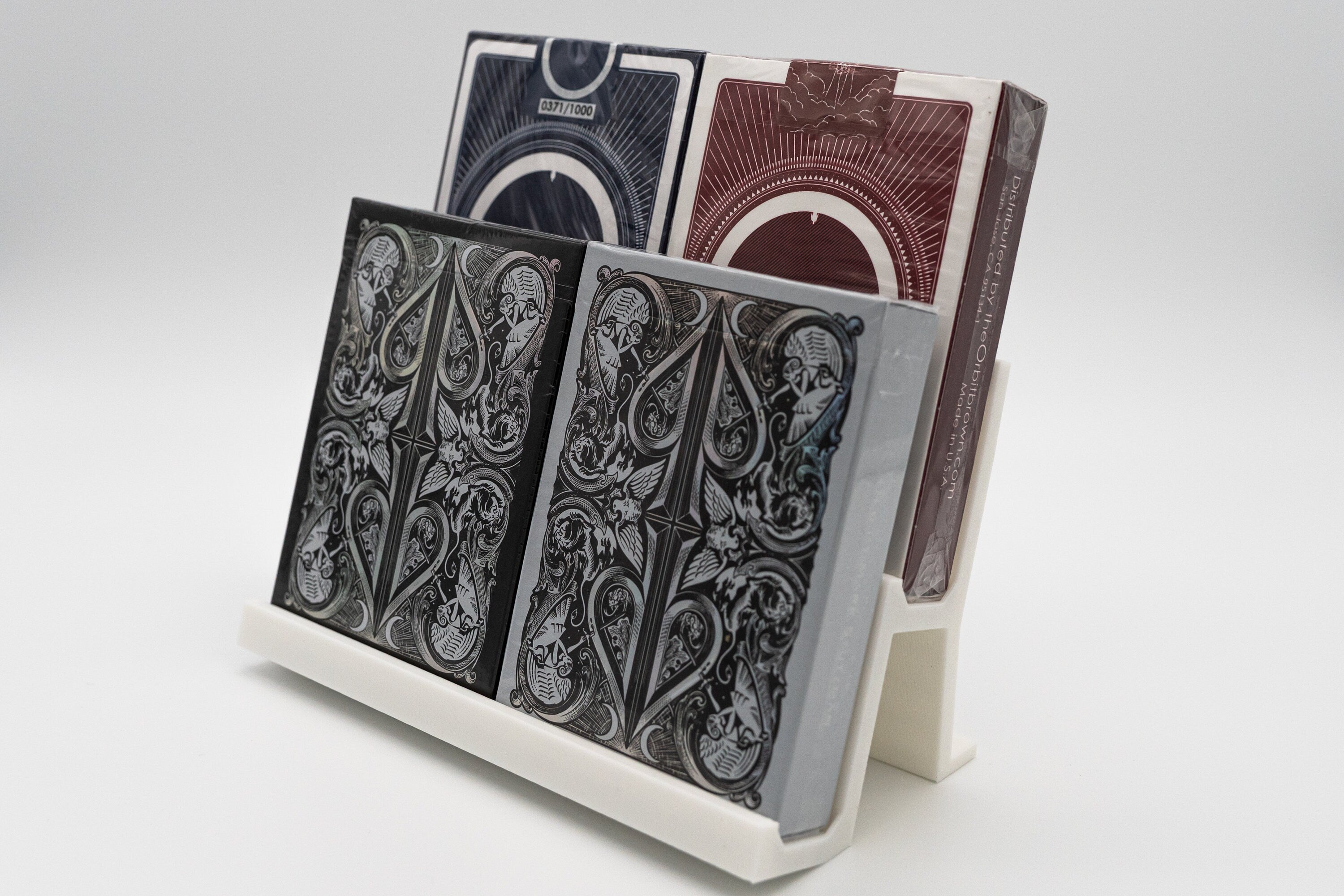 Cards display stand step shelf