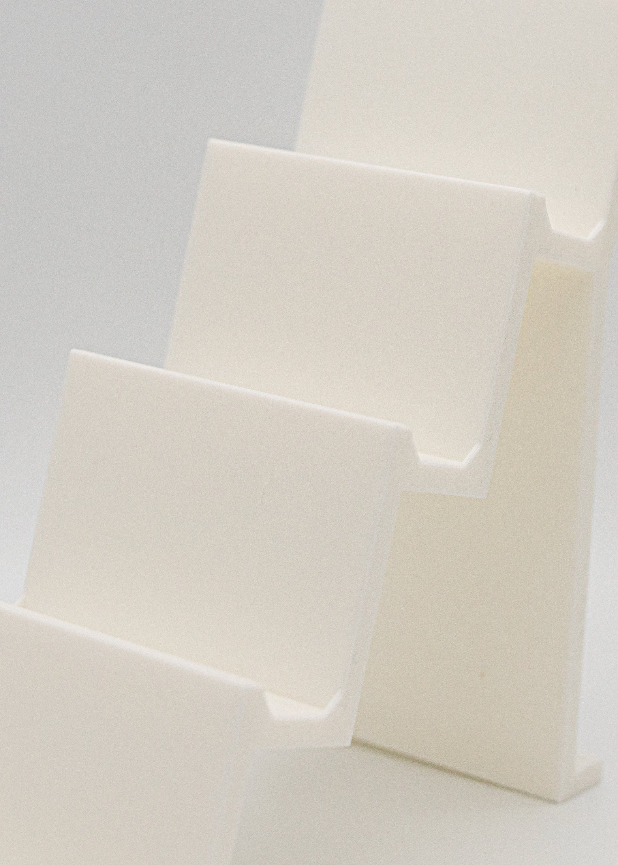 Card deck display stand step shelf