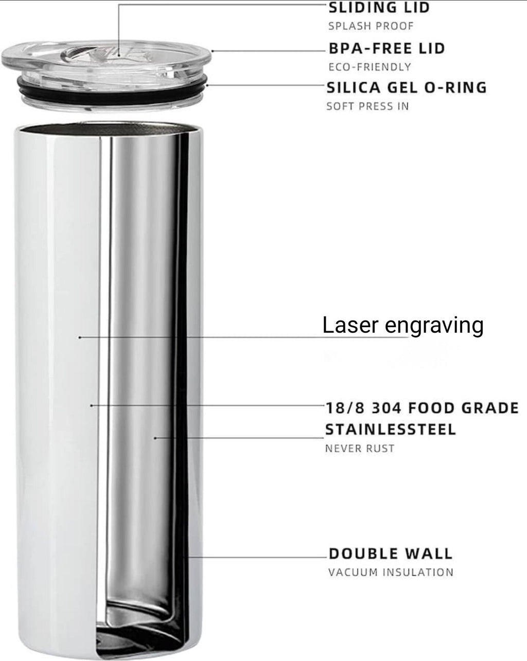 Personalized 20oz Tumbler: Laser Engraved, Insulated Stainless Steel