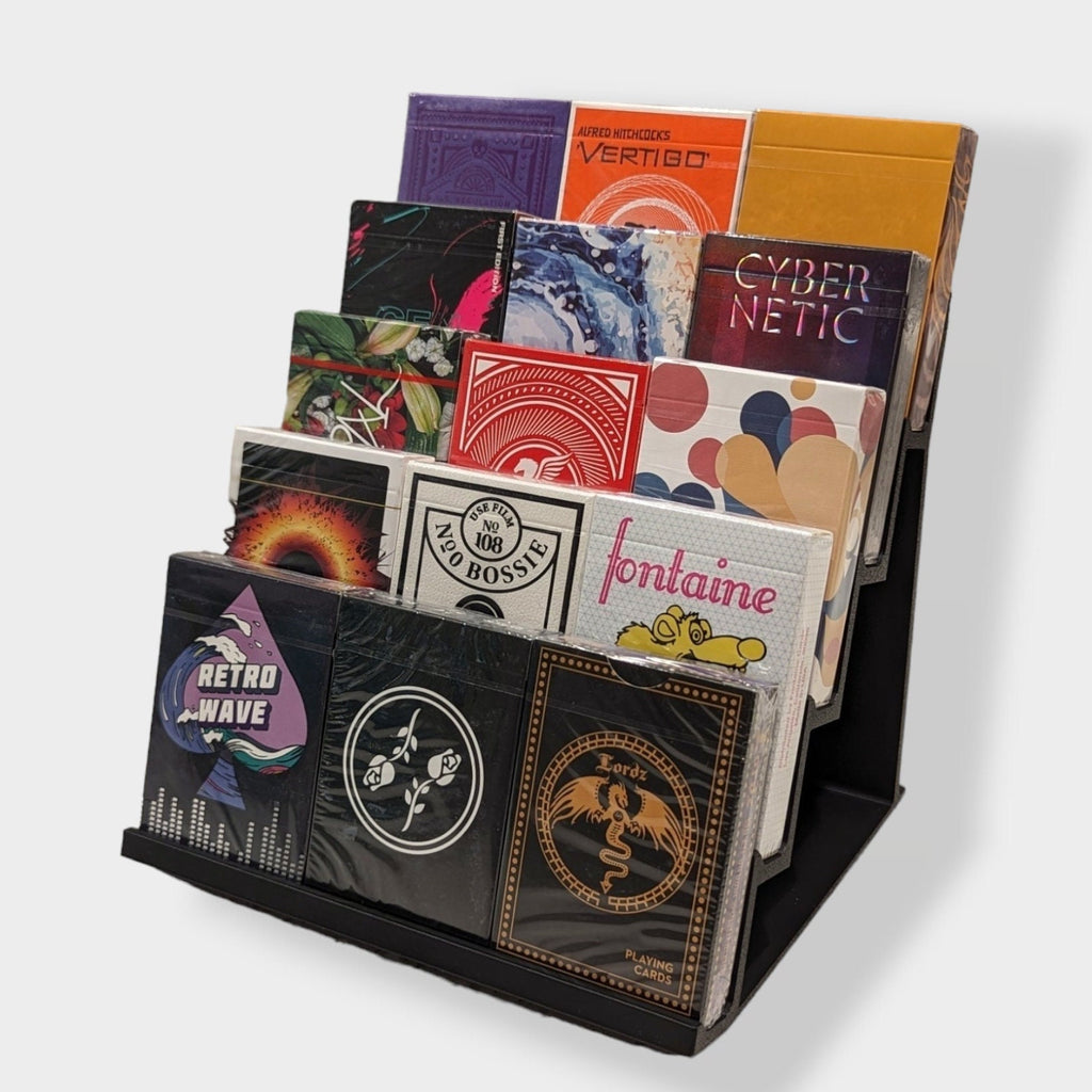 Playing cards deck display stand step shelf Poker cards