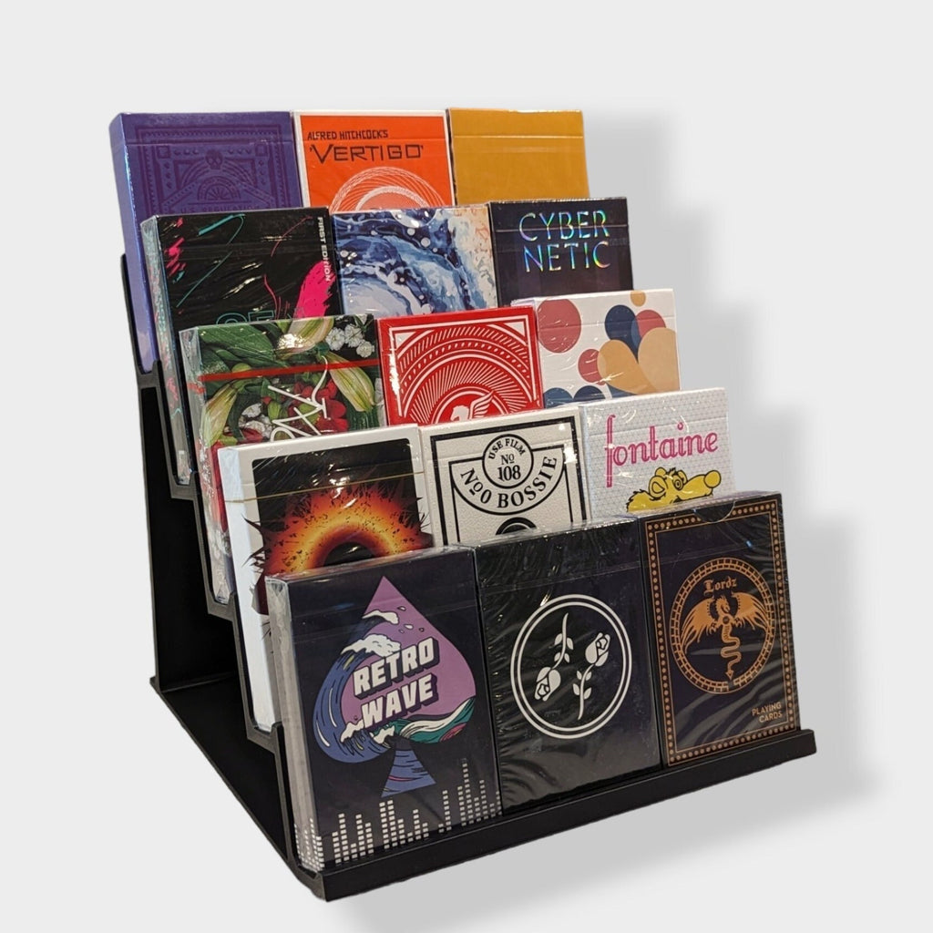 Playing cards deck display stand step shelf Poker cards