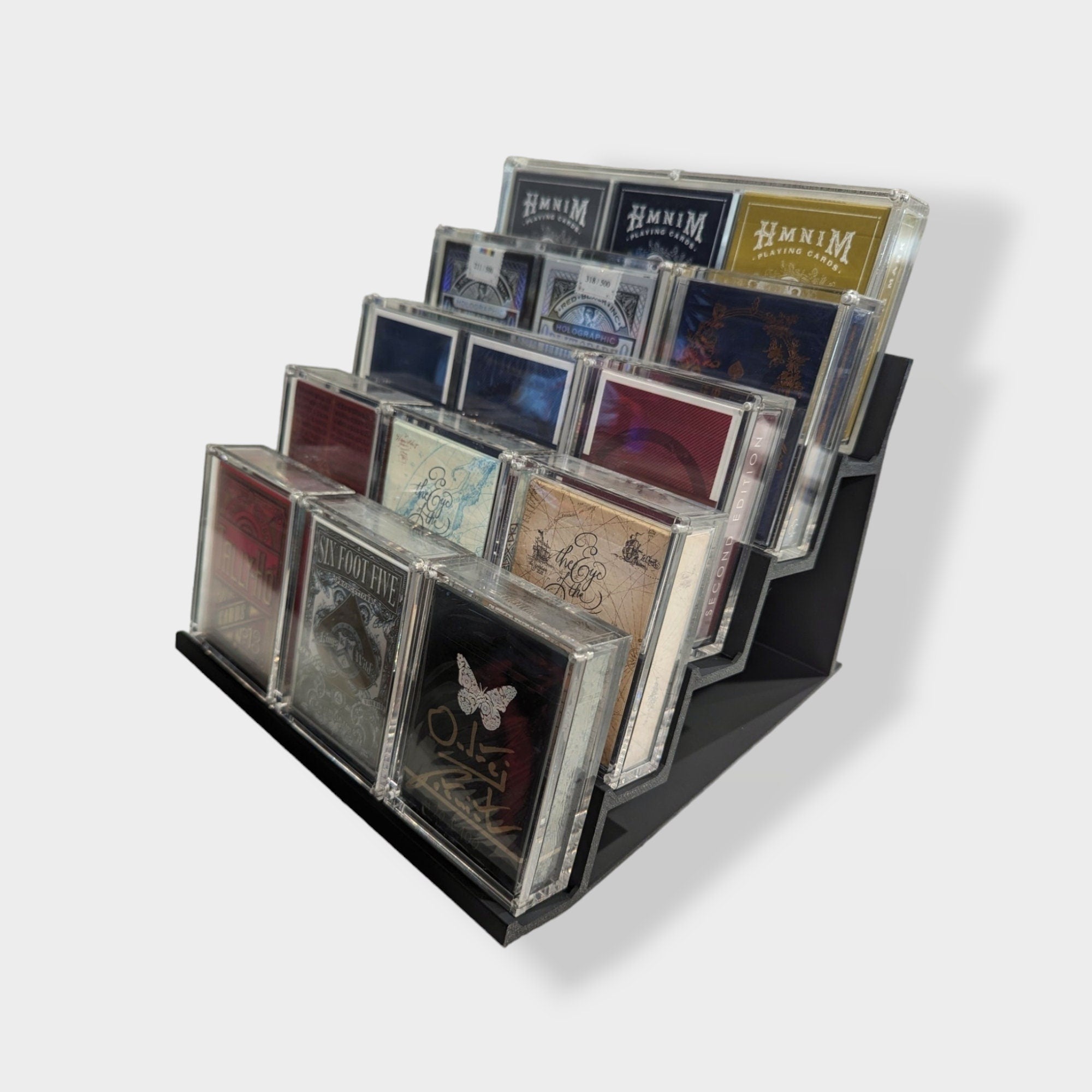 Playing cards deck display stand step shelf Poker Tarot