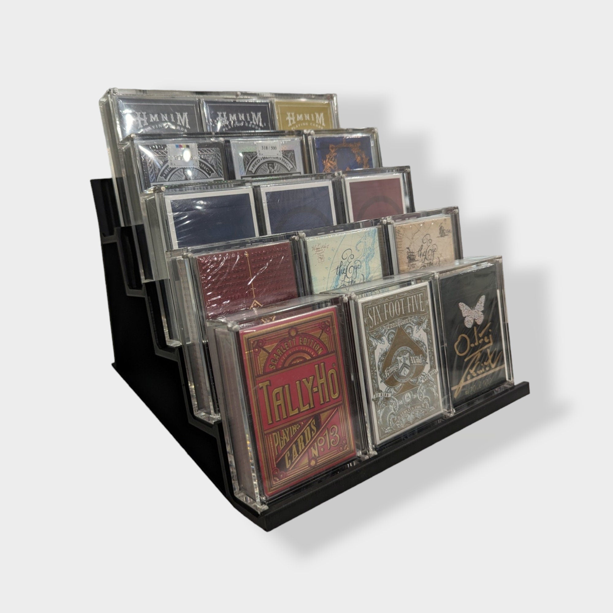 Playing cards deck display stand step shelf Poker Tarot