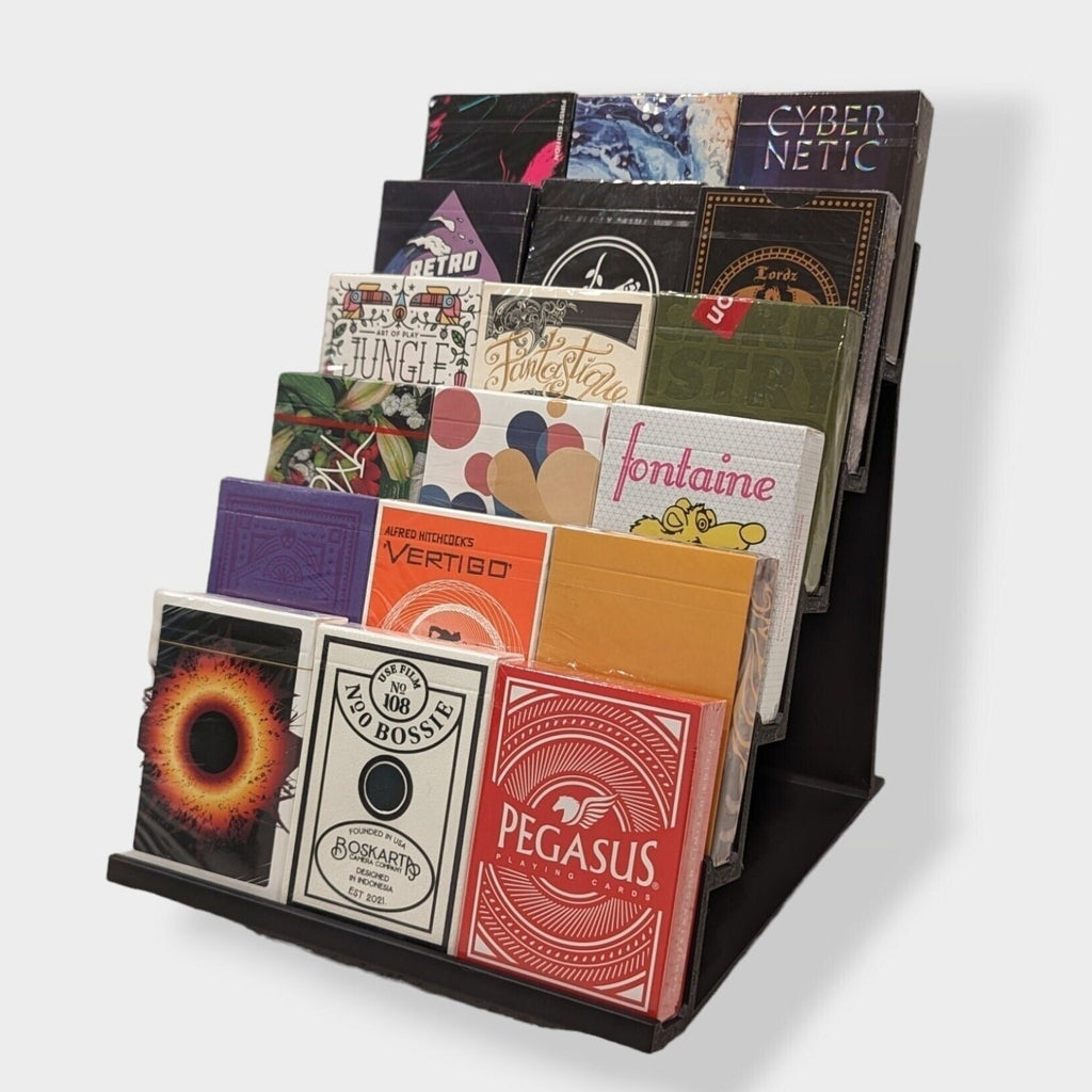 Playing cards deck display stand step shelf Poker cards