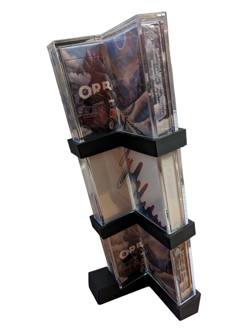 Playing cards deck display stand shelf T-Case XTB triple deck