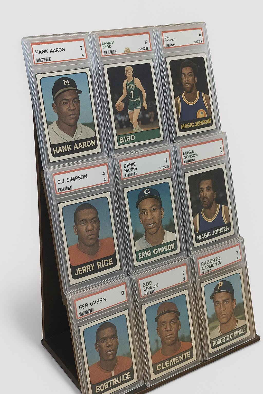 Modular Graded Card Display Shelf for PSA BGS CGC | Expandable 3x3 Slab Stand & Tower | Fits Sleeved and Guarded Cards