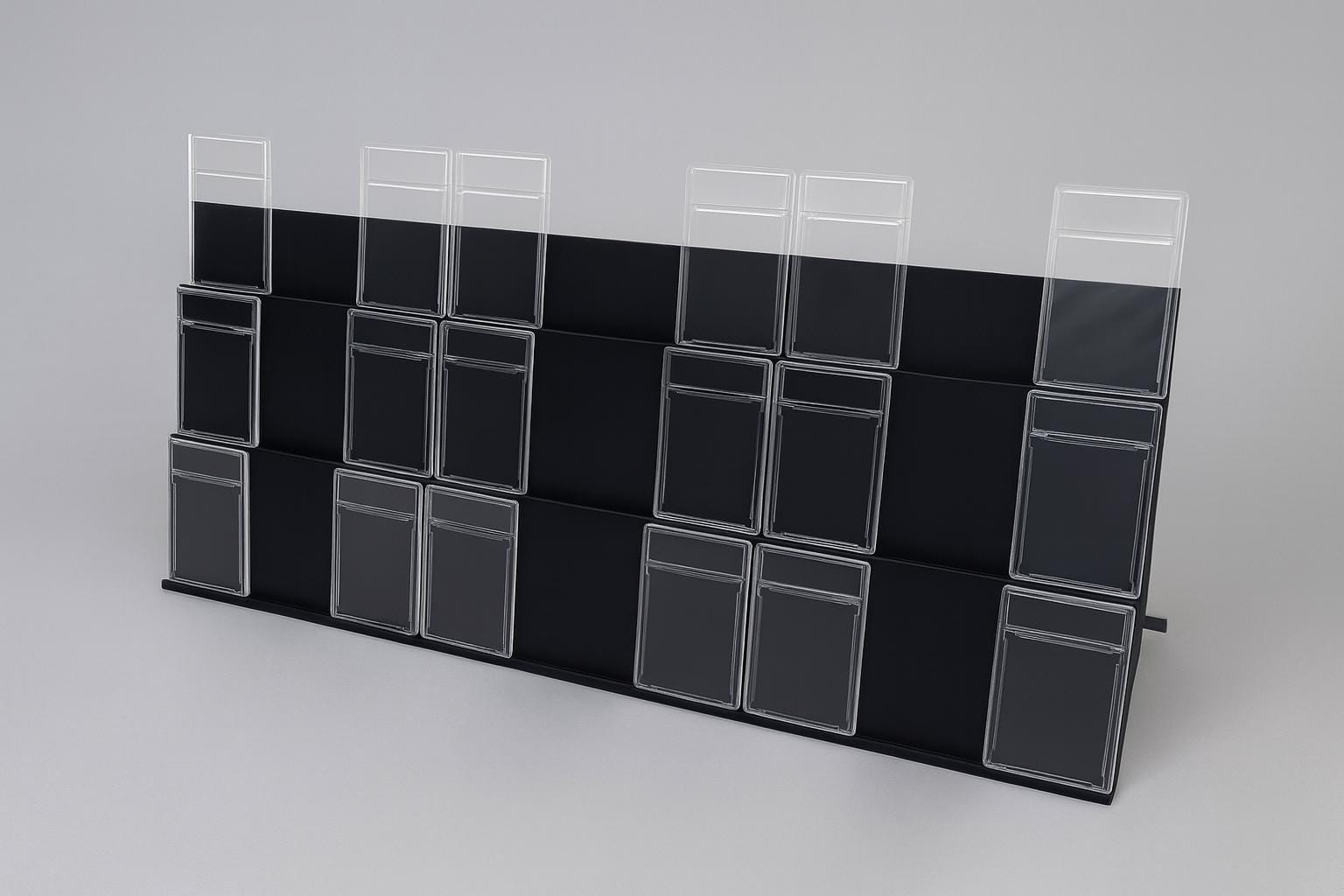 Modular Graded Card Display Shelf for PSA BGS CGC | Expandable 3x3 Slab Stand & Tower | Fits Sleeved and Guarded Cards