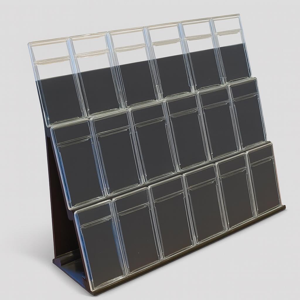 Modular Graded Card Display Shelf for PSA BGS CGC | Expandable 3x3 Slab Stand & Tower | Fits Sleeved and Guarded Cards