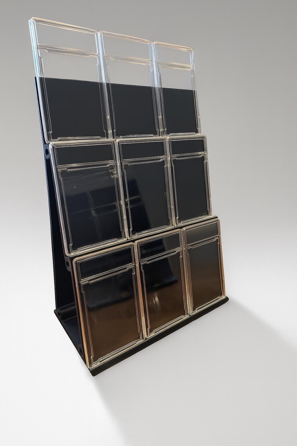 Modular Graded Card Display Shelf for PSA BGS CGC | Expandable 3x3 Slab Stand & Tower | Fits Sleeved and Guarded Cards