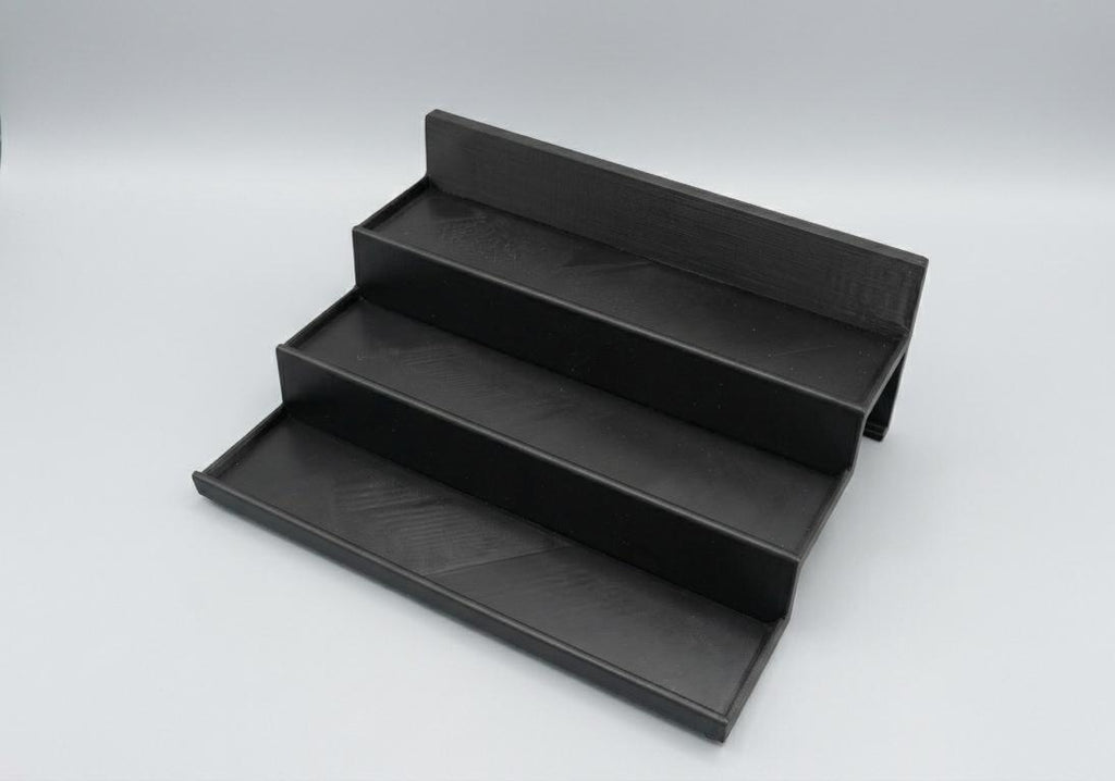 Tiered Shelf Stand Organizer for Spices | Custom Width Riser | Nail Polish Display, Acrylic Paint Rack, Tabletop Tiered Step Tray Organizer