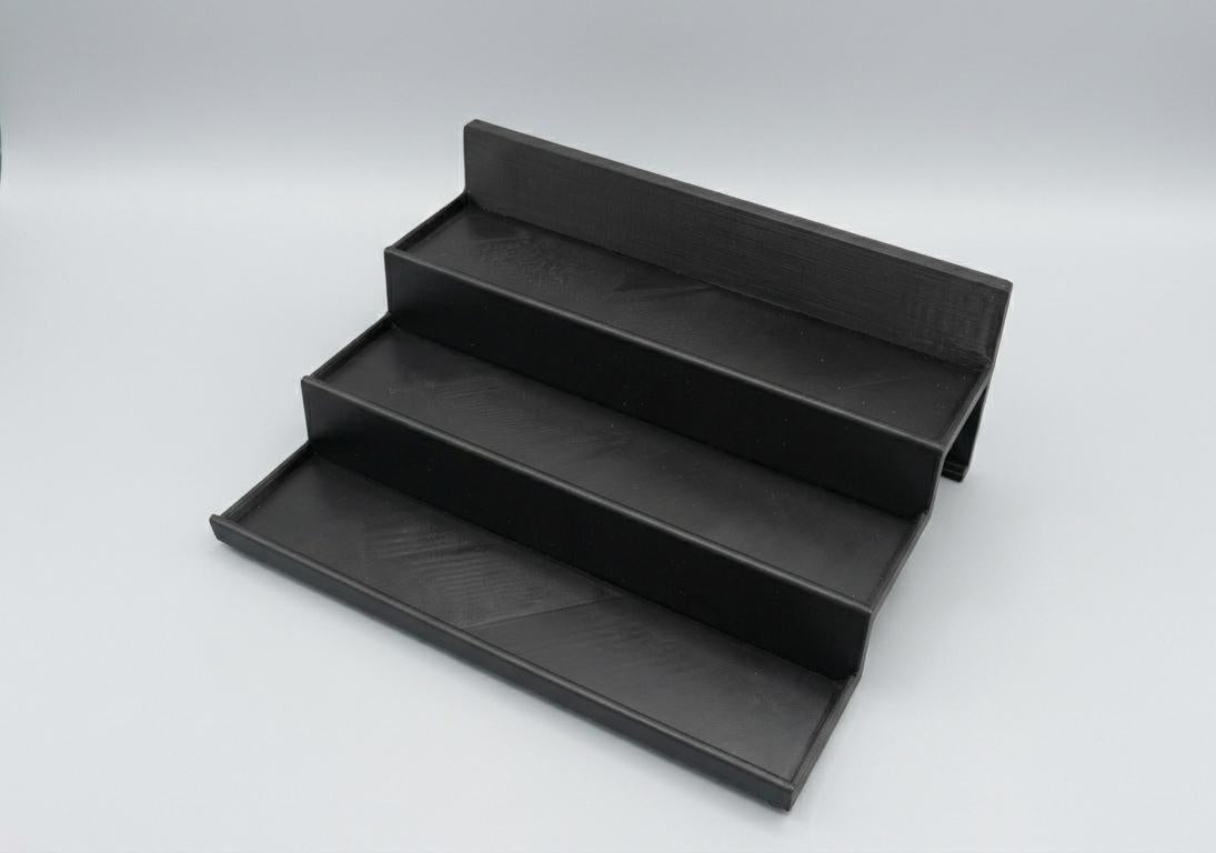 Tiered Shelf Stand Organizer for Spices | Custom Width Riser | Nail Polish Display, Acrylic Paint Rack, Tabletop Tiered Step Tray Organizer