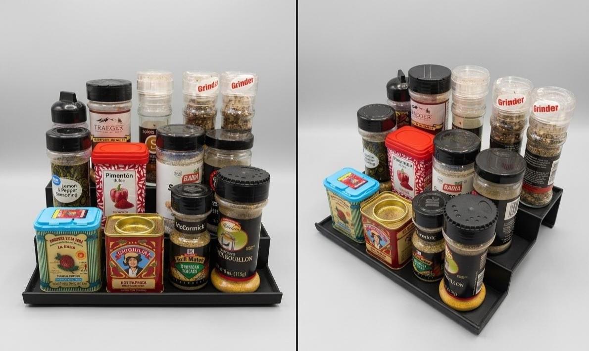 Tiered Shelf Stand Organizer for Spices | Custom Width Riser | Nail Polish Display, Acrylic Paint Rack, Tabletop Tiered Step Tray Organizer