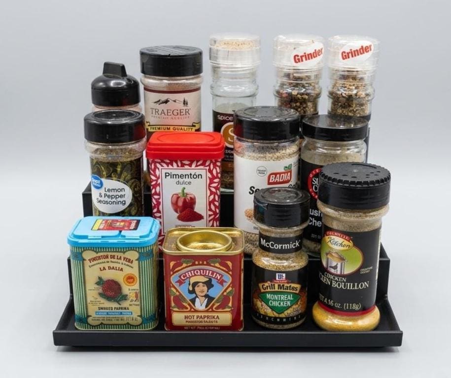 Tiered Shelf Stand Organizer for Spices | Custom Width Riser | Nail Polish Display, Acrylic Paint Rack, Tabletop Tiered Step Tray Organizer
