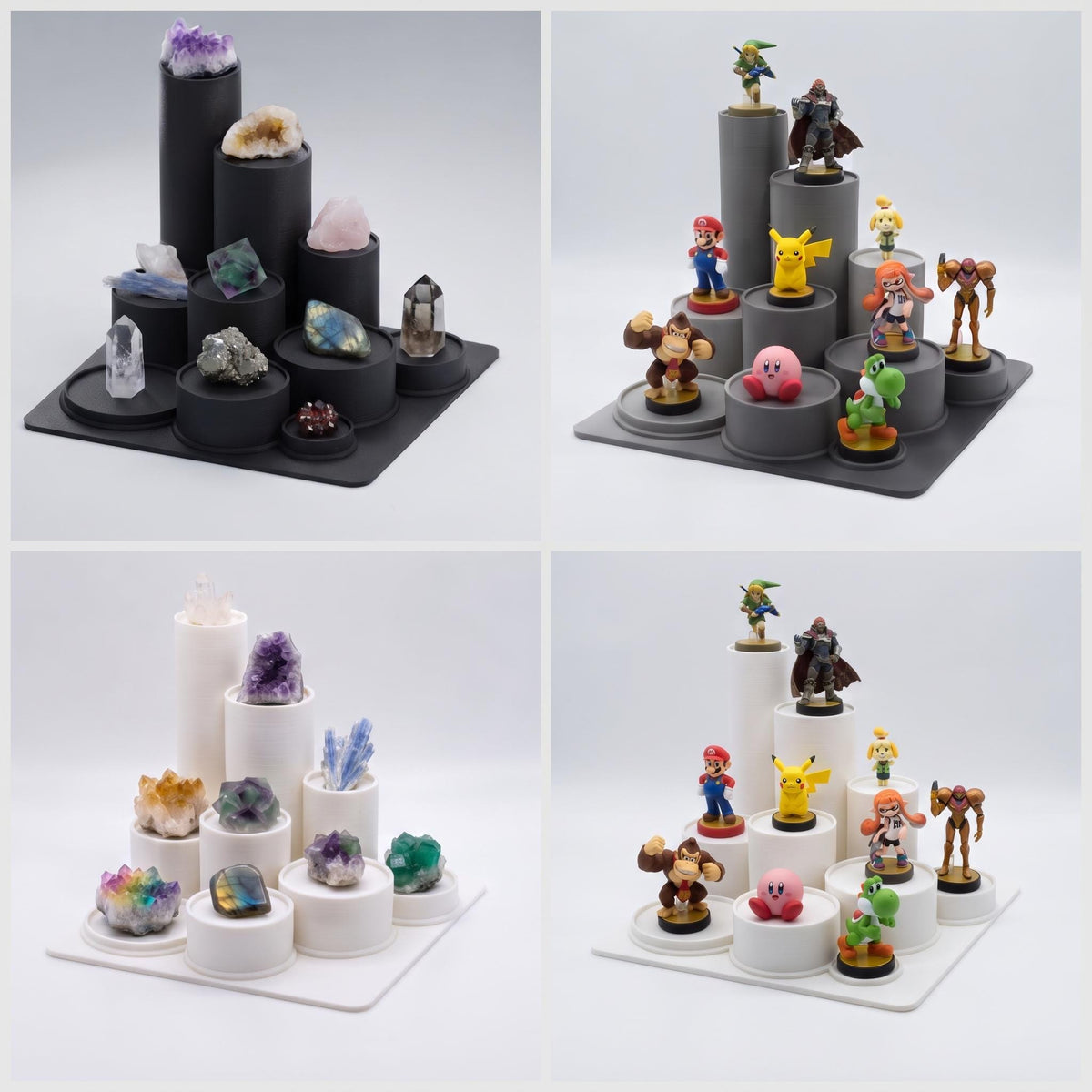 Collectible Figurine Display Stand, Staircase Riser for Action Figures, Amiibo, Miniatures, Crystals, Funko Pop