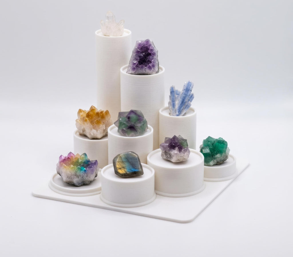 Collectible Figurine Display Stand, Staircase Riser for Action Figures, Amiibo, Miniatures, Crystals, Funko Pop