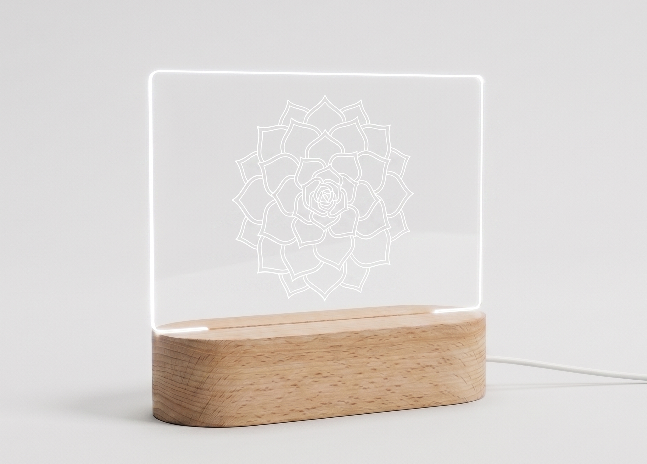 Custom LED Acrylic Night Light: Personalized Message
