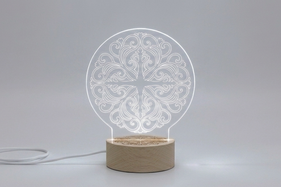Custom LED Acrylic Night Light: Personalized Message