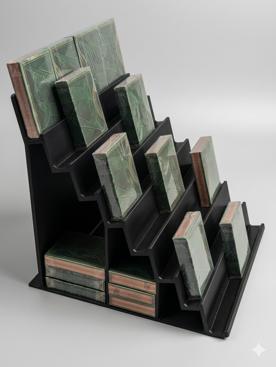 Playing Card Deck Display Stand | Large Step Shelf