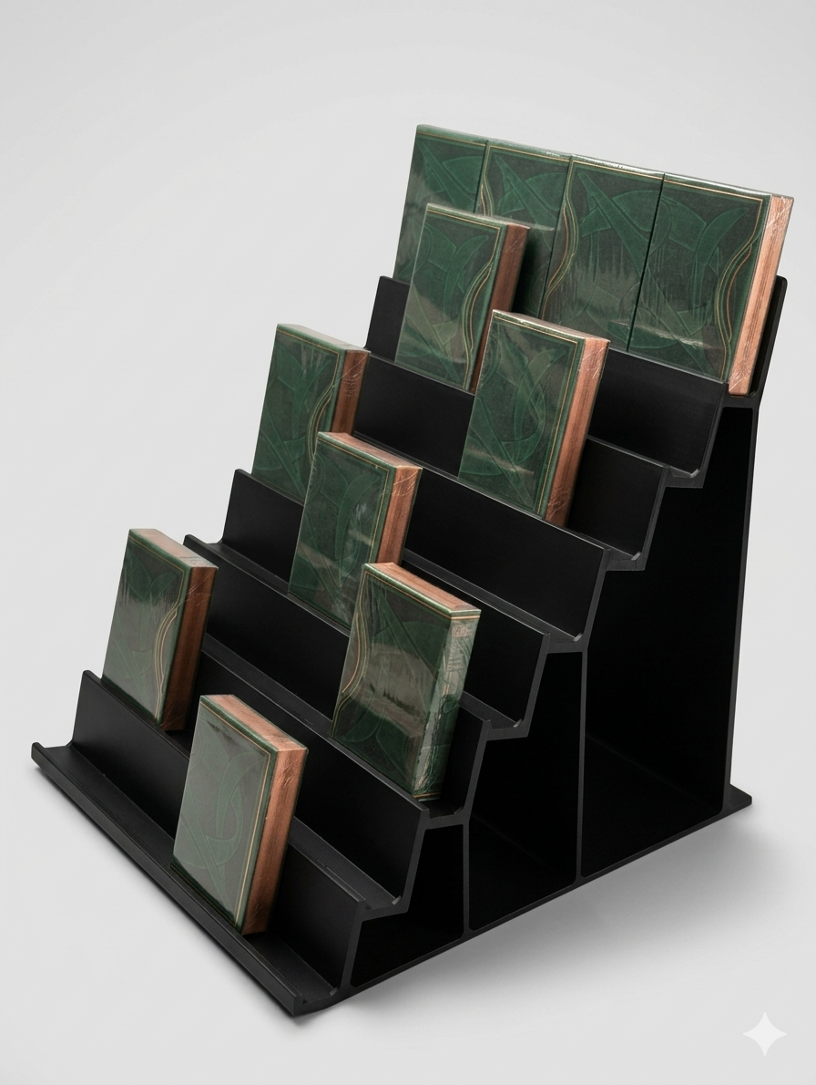 Playing Card Deck Display Stand | Large Step Shelf