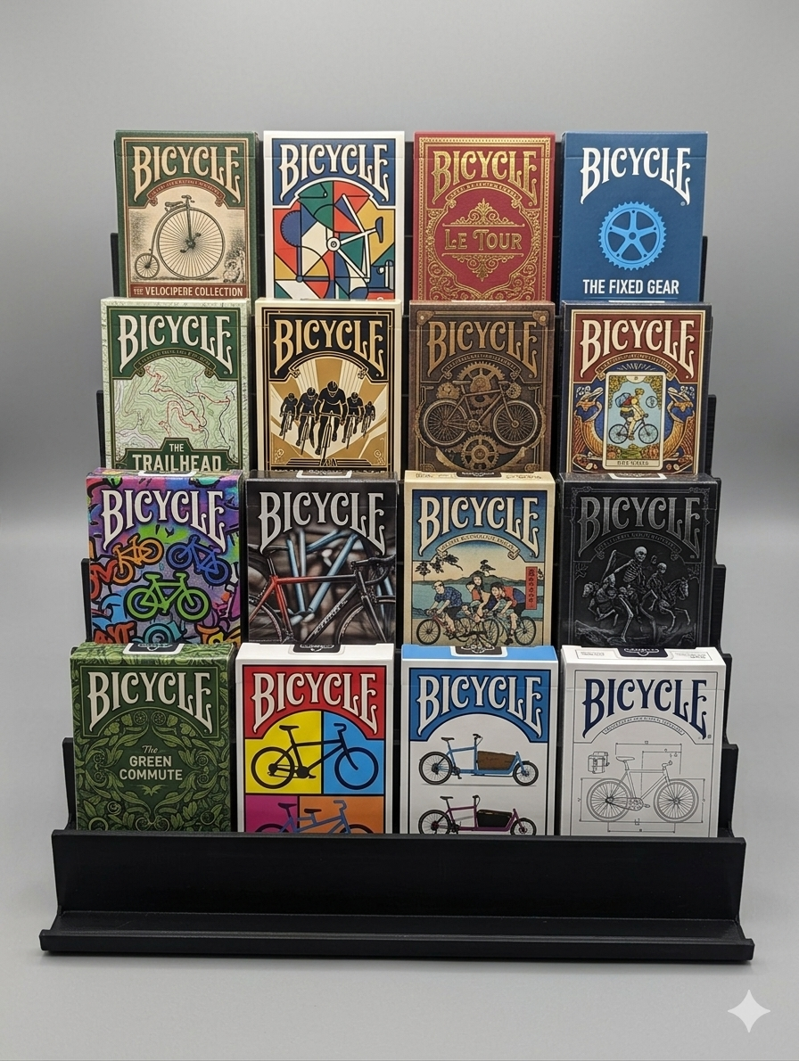 Playing Card Deck Display Stand | Large Step Shelf
