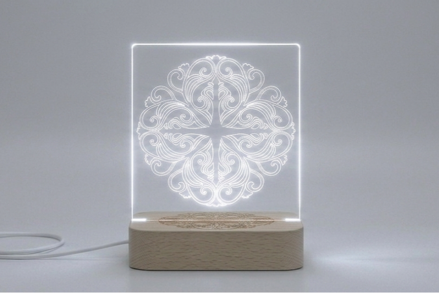 Custom LED Acrylic Night Light: Personalized Message