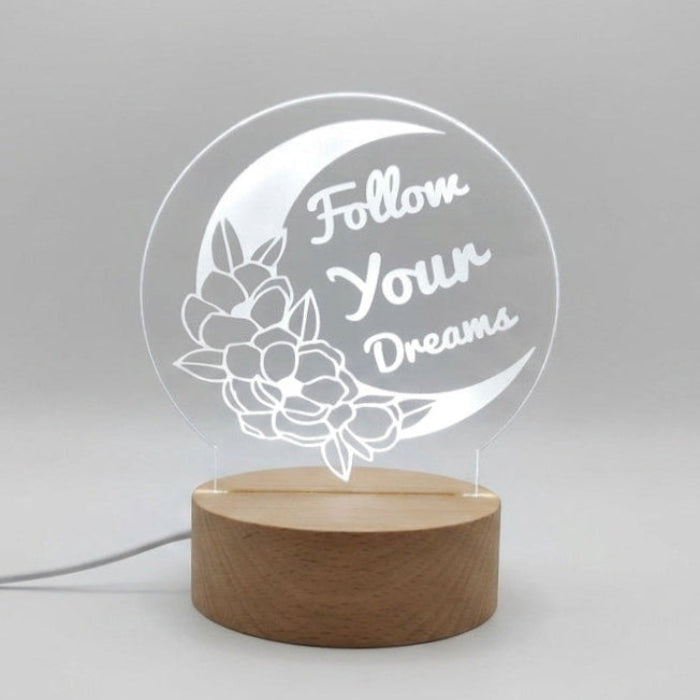 Custom LED Acrylic Night Light: Personalized Message